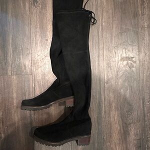 Stuart Weitzman Black Chunky Sole Boots